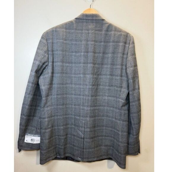 Michael Kors Kent Sport Coat Men's Size 44L Black White Stretch Plaid Tailored - Picture 5 of 9